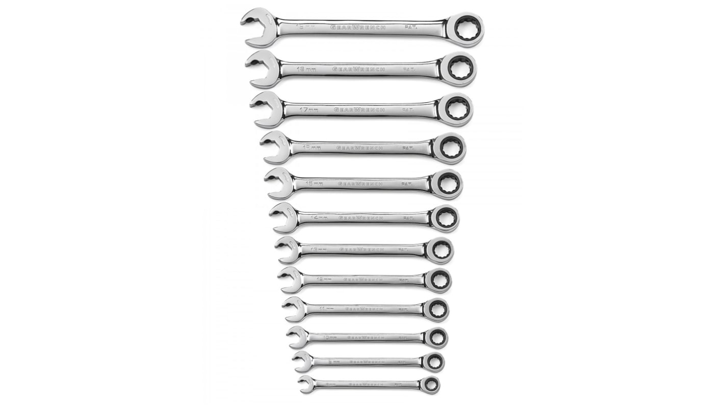 GearWrench 12-Piece Spanner Set, 8 → 19 mm