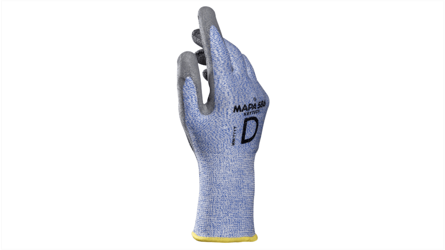 Mapa Spontex Krytech 586 Blue HPPE Cut Resistant Work Gloves, Size 9, Polyurethane Coating