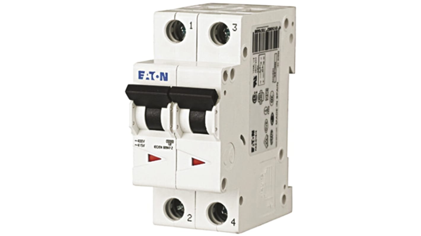 Interruttore magnetotermico Eaton, 2P 16A 6 kA, Tipo B