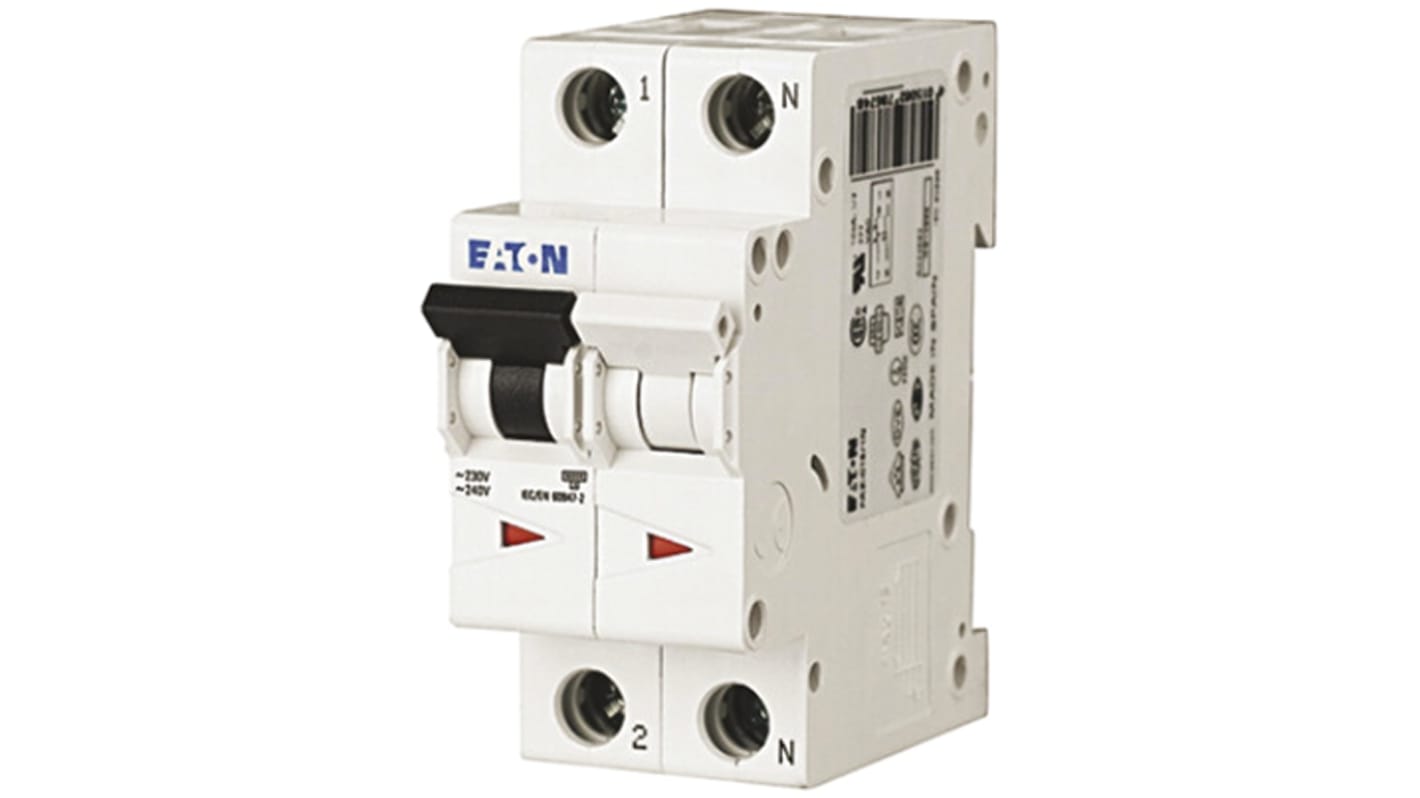 Eaton xEffect MCB, 2A Curve C, 230 → 400V AC, 6 kA Breaking Capacity