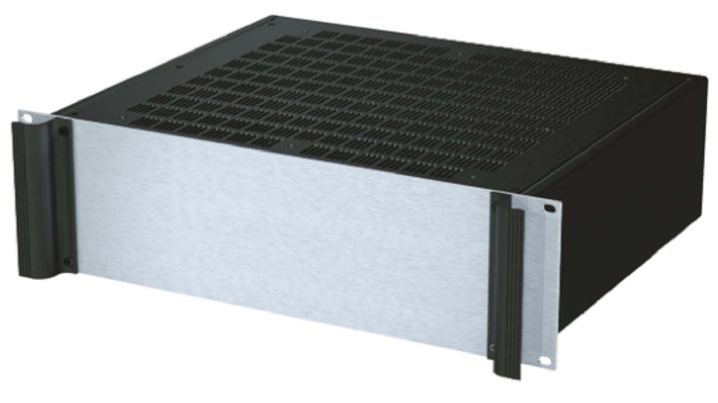 Contenitore 19" montaggio rack METCASE 3U 132.5 x 482.6 x 365mm, in Alluminio, ventilato, col. Nero