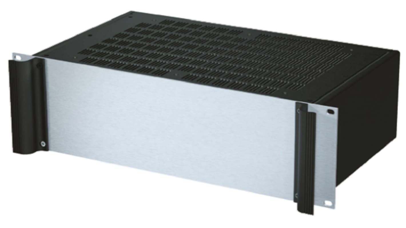 METCASE 3U工控机箱, 黑色, 铝制外壳, 外部尺寸132.5 x 482.6 x 265mm, Combimet系列