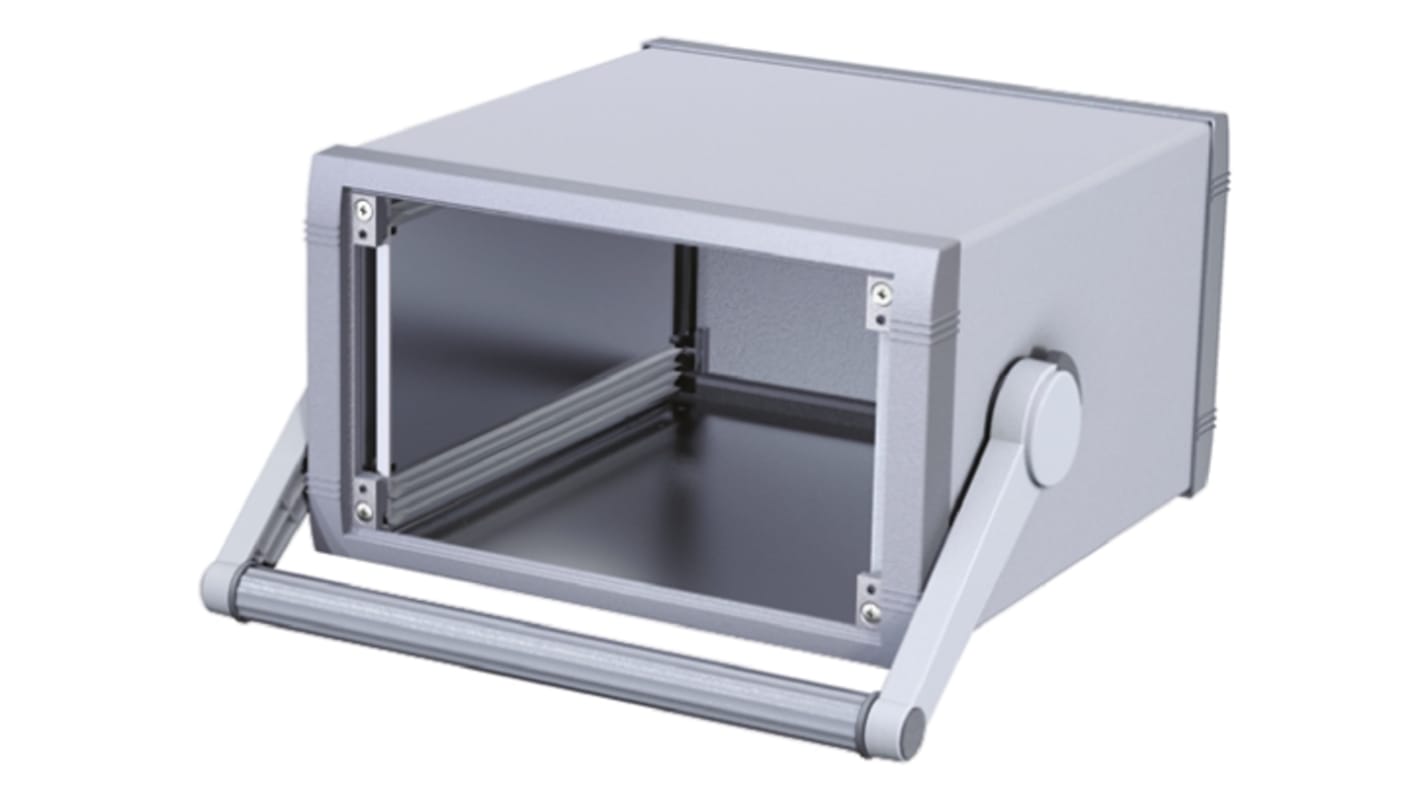 METCASE 铝制仪器箱, 带提手, 251.62 x 263.3 x 150.7mm, 灰色, 2kg重, Unimet-Plus系列