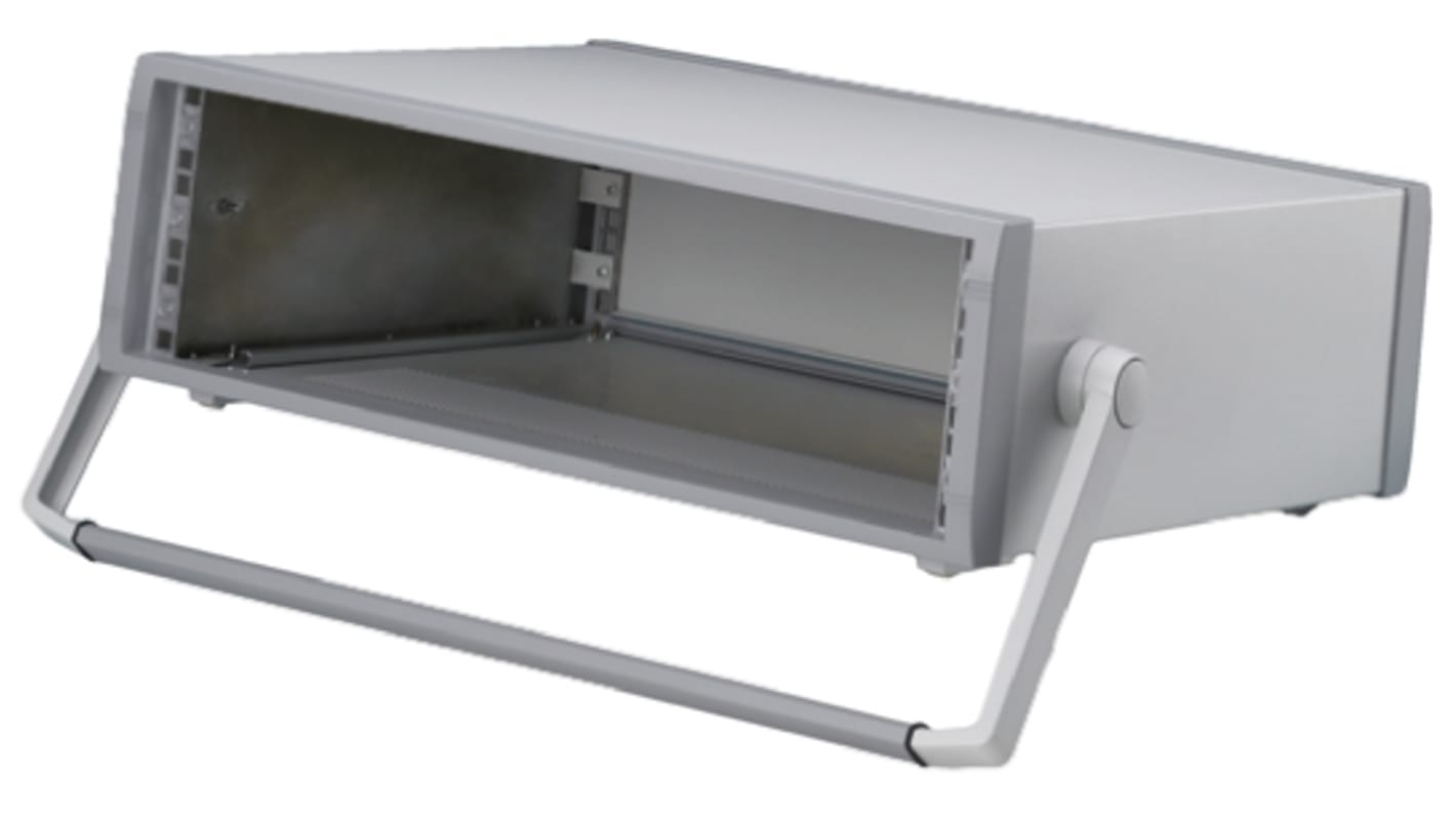 METCASE 3U工控机箱, 灰色, 铝制外壳, 外部尺寸157.26 x 516.25 x 450mm, Instrumet系列