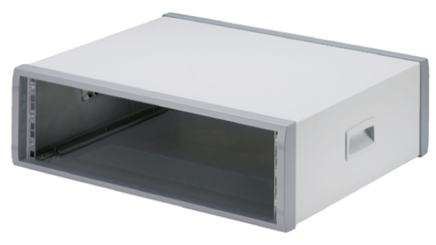 METCASE 3U工控机箱, 灰色, 铝制外壳, 外部尺寸157.26 x 516.25 x 450mm, Instrumet系列
