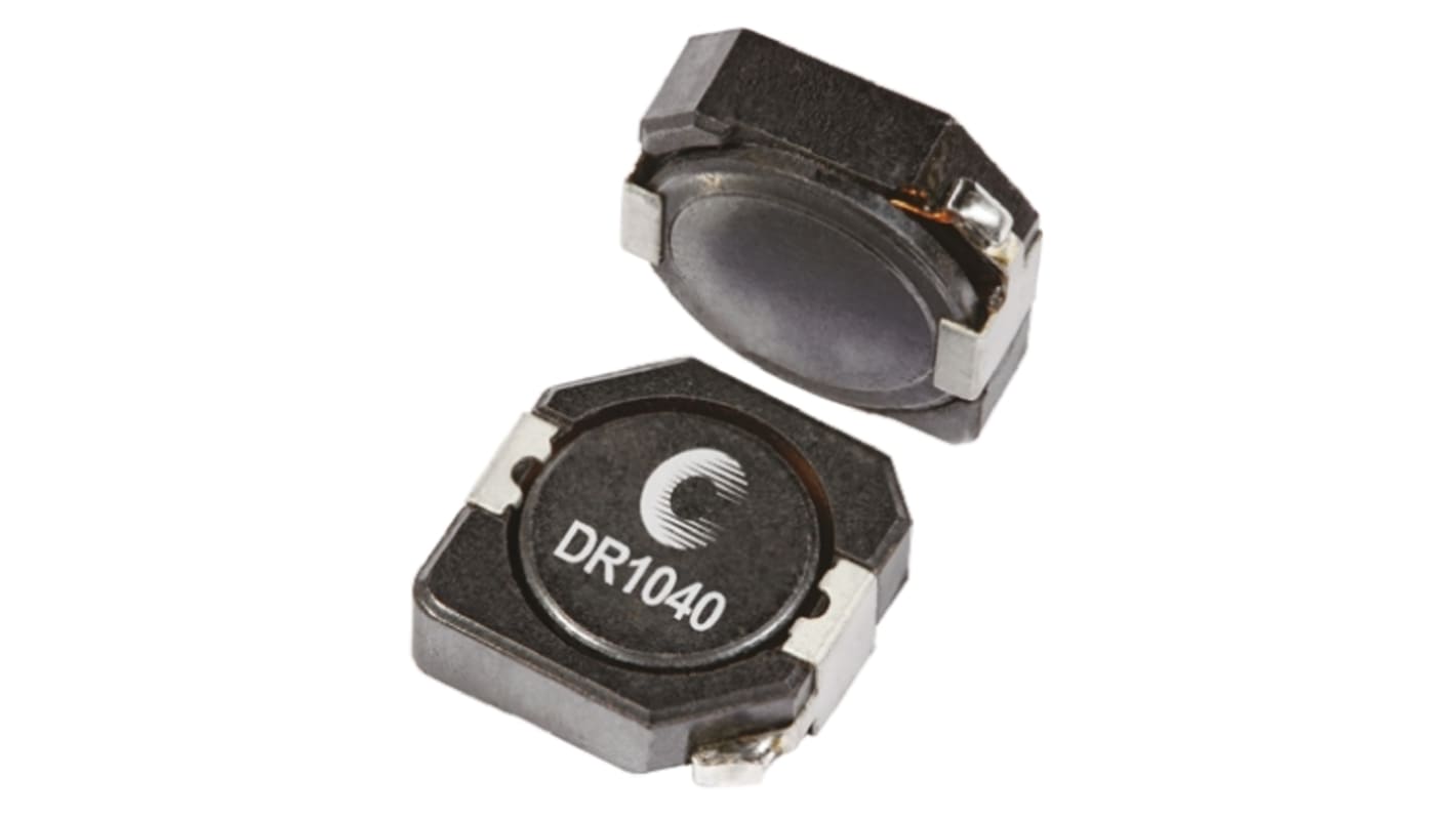 Eaton Bussmann Series, DR1040, 1040 Shielded Wire-wound SMD Inductor with a Ferrite Core, 3.8 μH ±30% Wire-Wound 6.4A