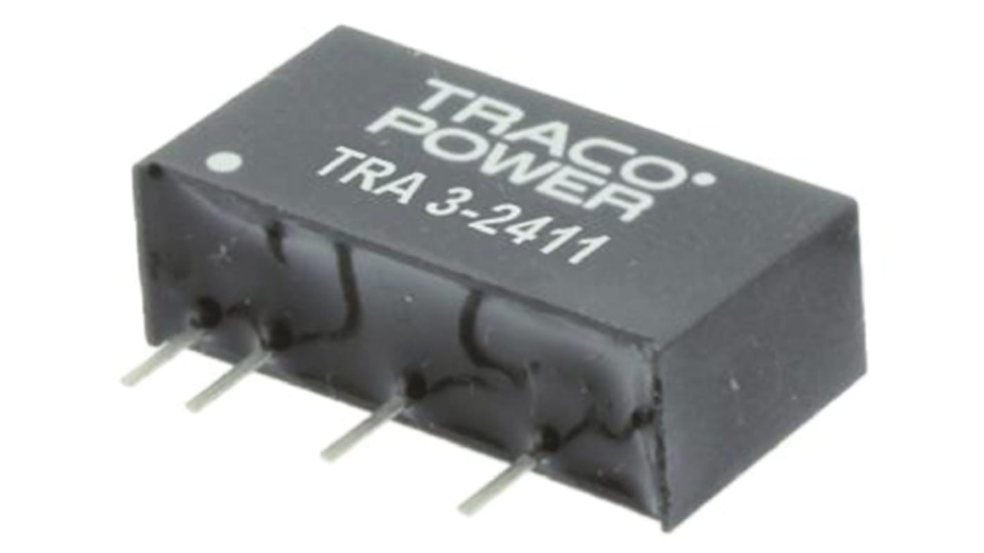 TRACOPOWER TRA 3 DC/DC-Wandler 3W 24 V dc IN, 12V dc OUT / 250mA Durchsteckmontage 1kV dc isoliert