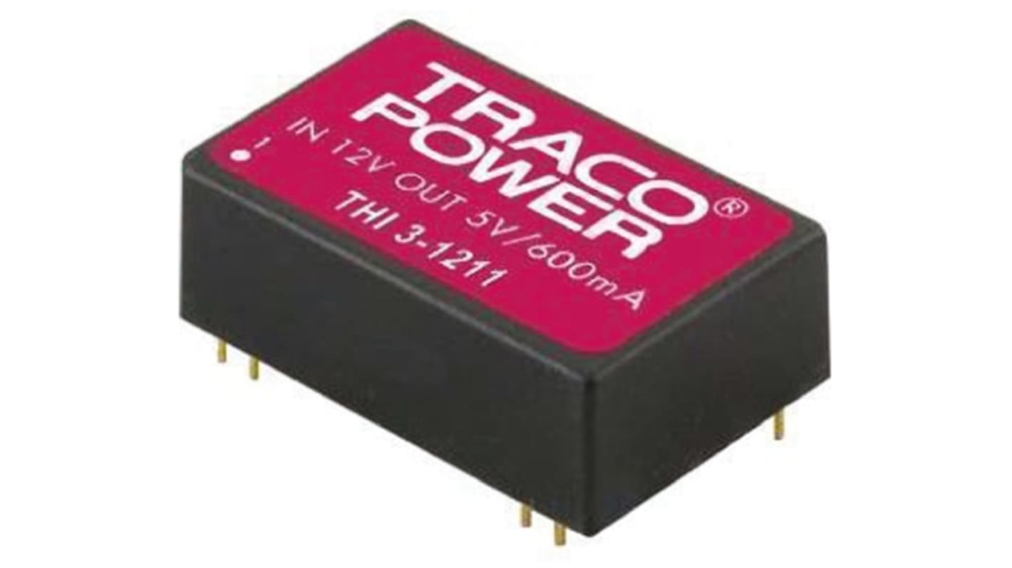 Przetwornica DC-DC, 3W, Uwe 21,6 → 26,4 V DC, Uwy ±15V dc, Iwy 100mA Nie, TRACOPOWER Tak