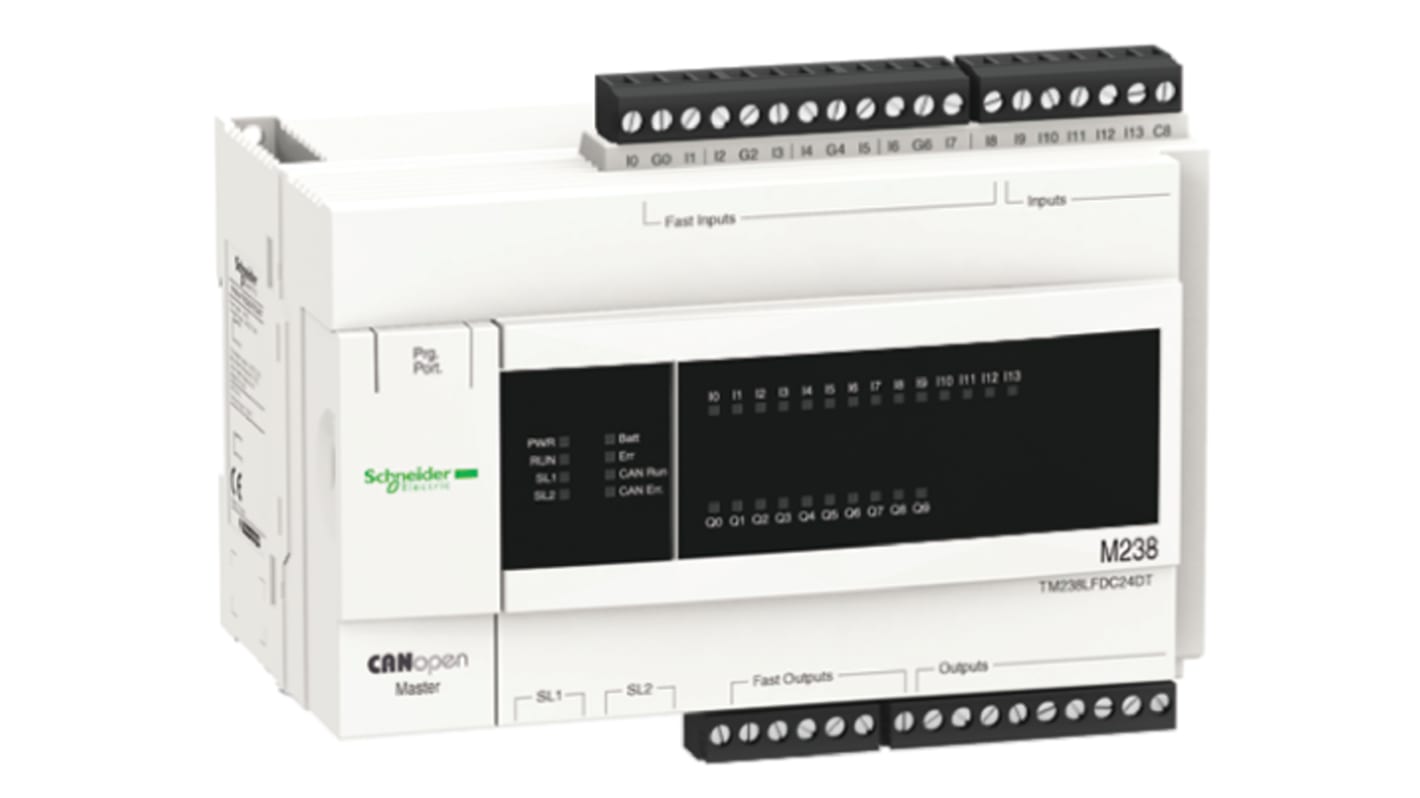 Rs-Online CPU PLC Schneider Electric Modicon M238 ingressi: 14 uscite: 4 (Transistor) 6 (Relè) 100 → 240 V c.a