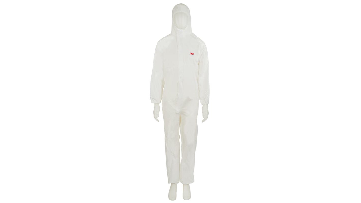 3M 防尘防护服, 白色, PE, PP, 连帽, XXL码, 胸围115 to 124cm, 186 → 194cm长, 4510系列