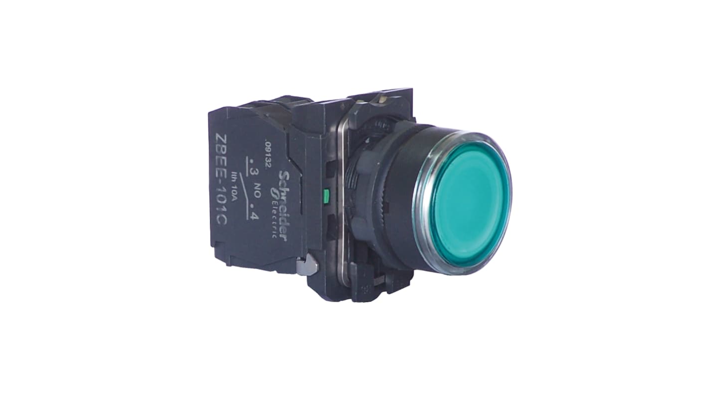 Schneider Electric 带灯按钮, 面板安装塑料, 单刀单掷, IP65, Harmony XB5系列