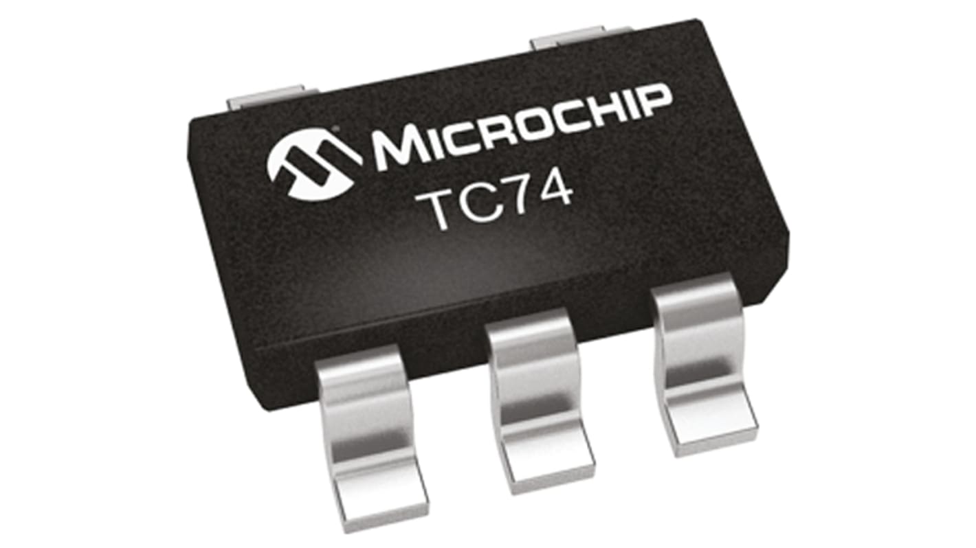 Microchip Temperature Sensor, Digital Output, Surface Mount, Serial-I2C, SMBus, ±3°C, 5 Pins