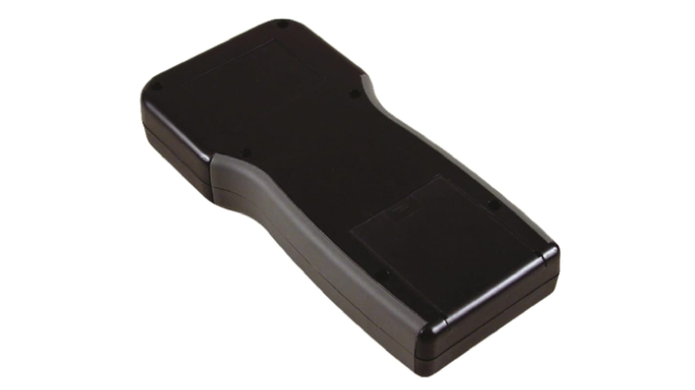 Hammond 1553 Series Black Flame Retardant ABS Handheld Enclosure, Integral Battery Compartment, IP54, 210 x 100 x 32mm