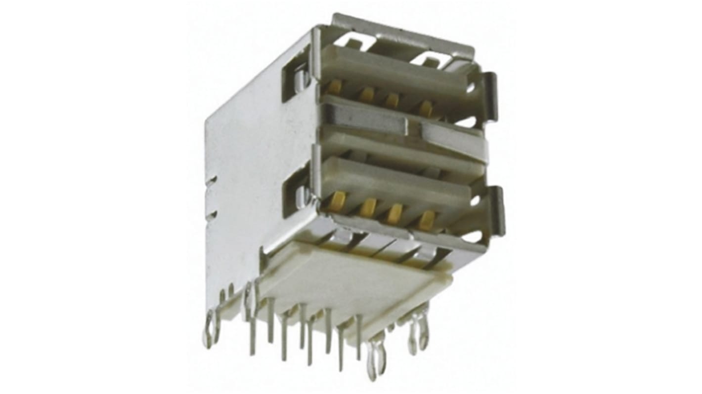 Amphenol Communications Solutions Type-A, USB2.0 USBコネクタ, メス, スルーホール実装