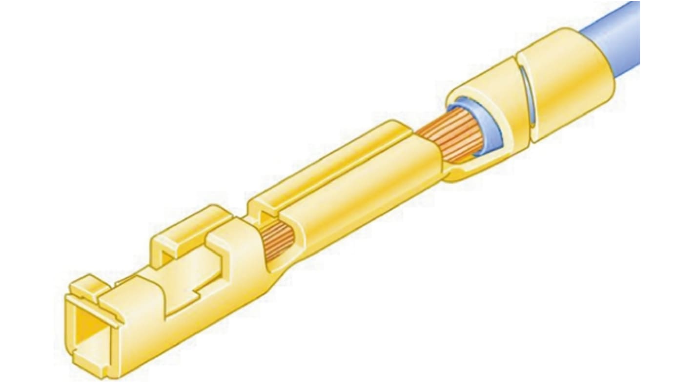 Amphenol ICC Mini-PV Crimp-Anschlussklemme für Mini-Latch-Steckverbindergehäuse, Buchse, Gold Crimpanschluss