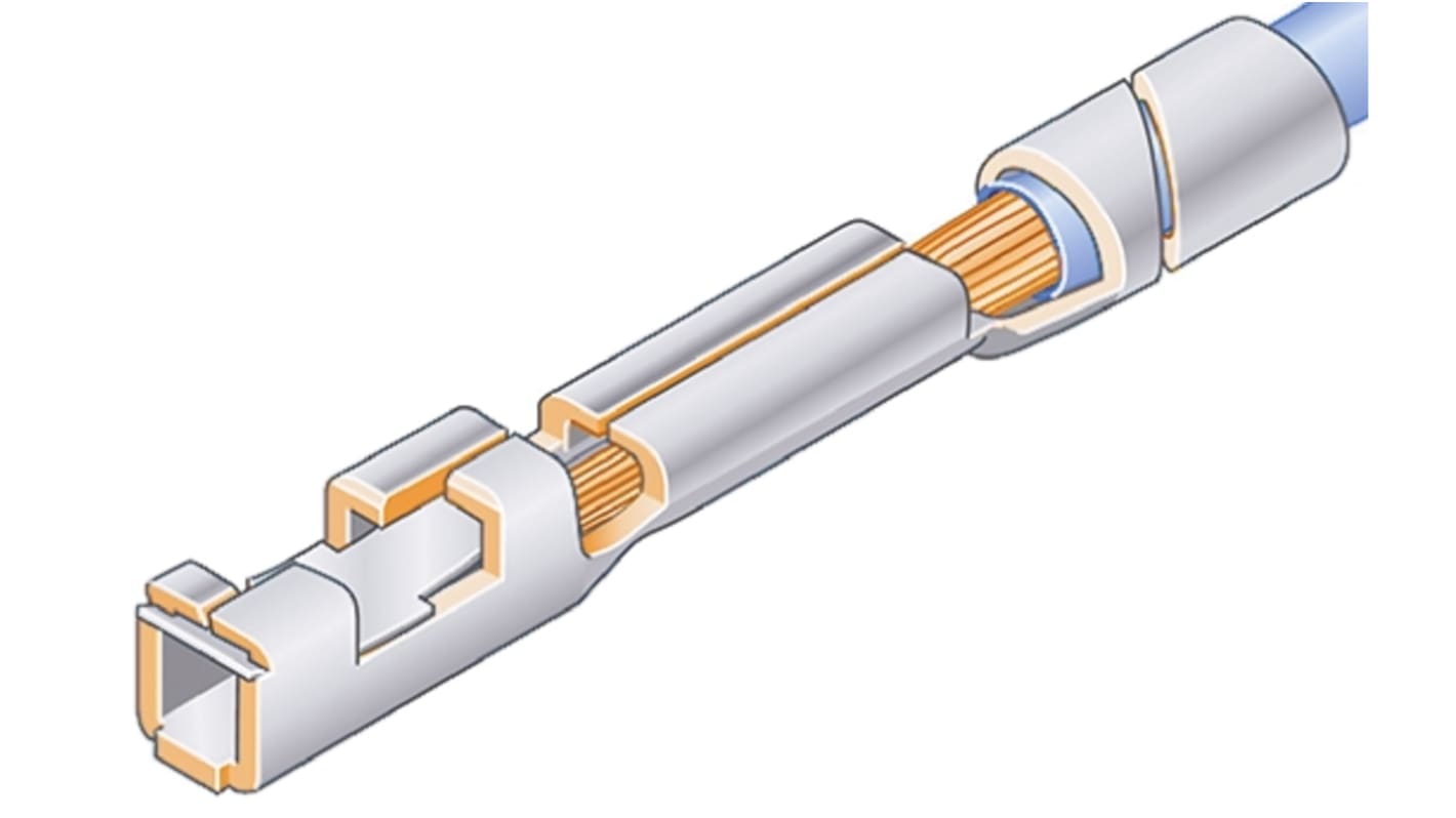 Amphenol Communications Solutions Mini-PV Crimp-Anschlussklemme für Mini-Latch-Steckverbindergehäuse, Buchse, Zinn