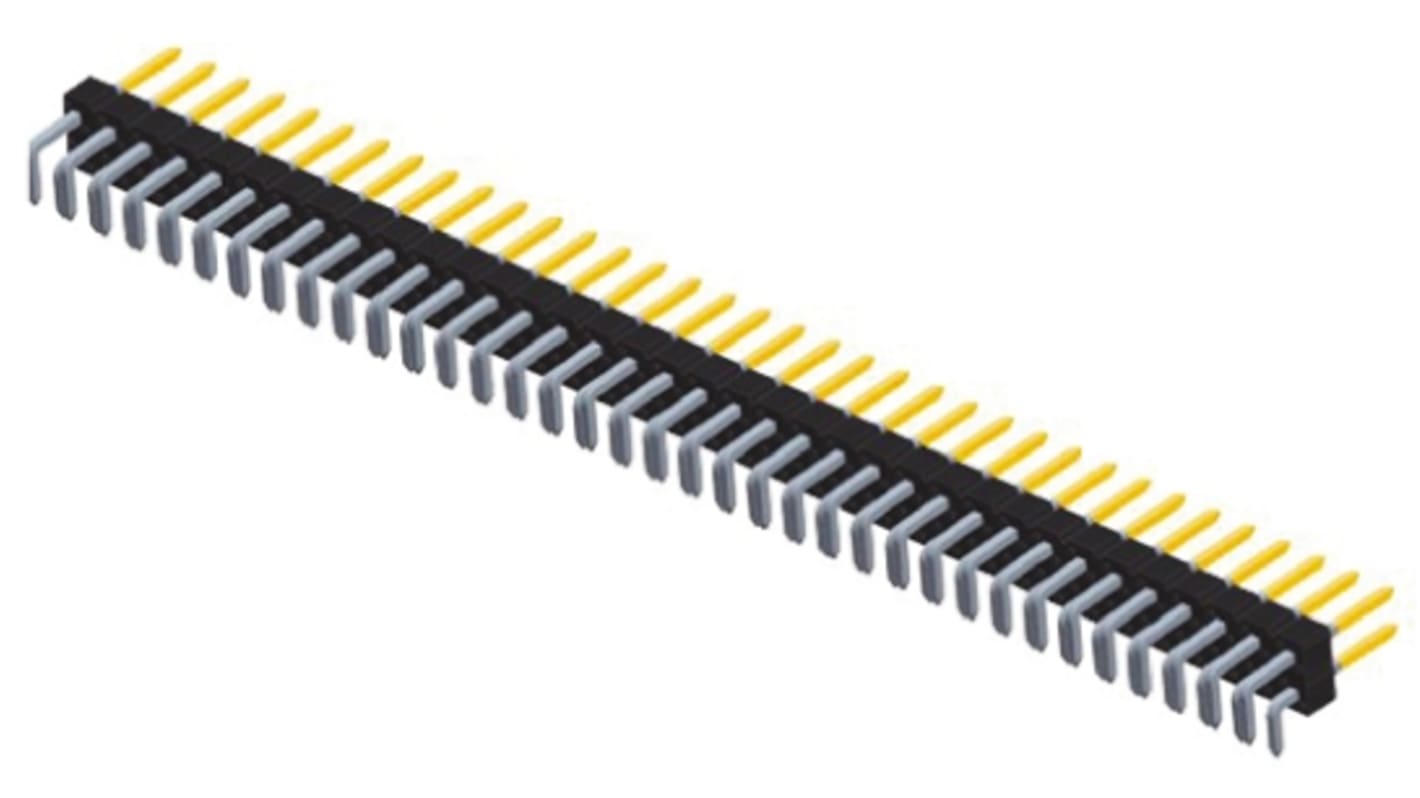 Amphenol ICC BergStik Series Right Angle Through Hole Pin Header, 72 Contact(s), 2.54mm Pitch, 2 Row(s), Unshrouded