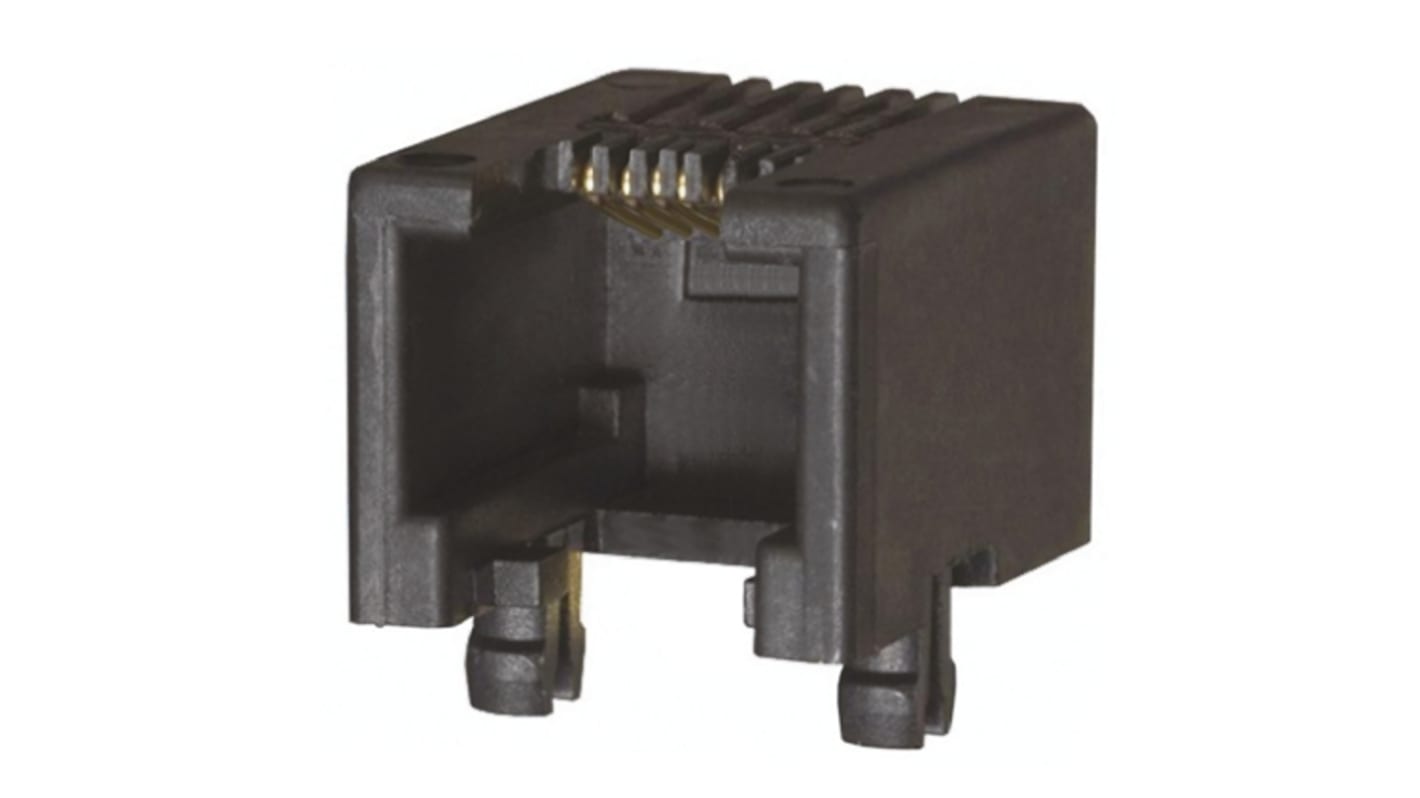Amphenol RJ45三类接口, THT安装, 6P6C路, 水平, MOD JACK系列