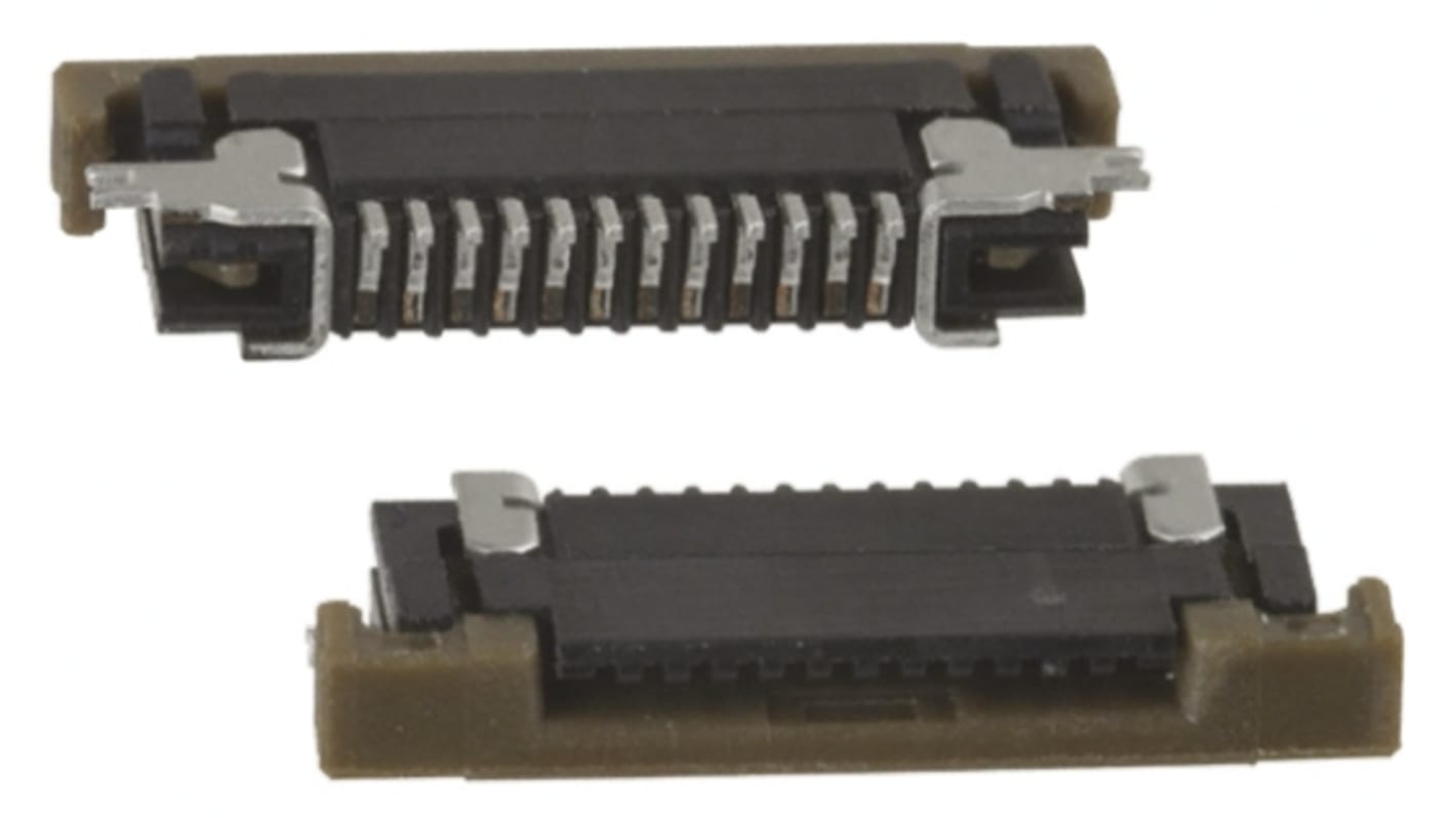 Amphenol Communications Solutions FPC连接器, 公插, 12p, 0.5mm间距, 单排, SMT安装, 直角, 500mA, 50 V 交流/直流, SFV-R系列