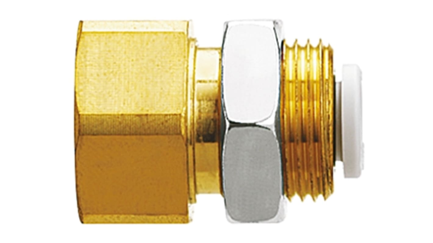 SMC KQ2 Series Bulkhead Threaded-to-Tube Adaptor, Rc 1/4 Female to Push In 8 mm, Threaded-to-Tube Connection Style