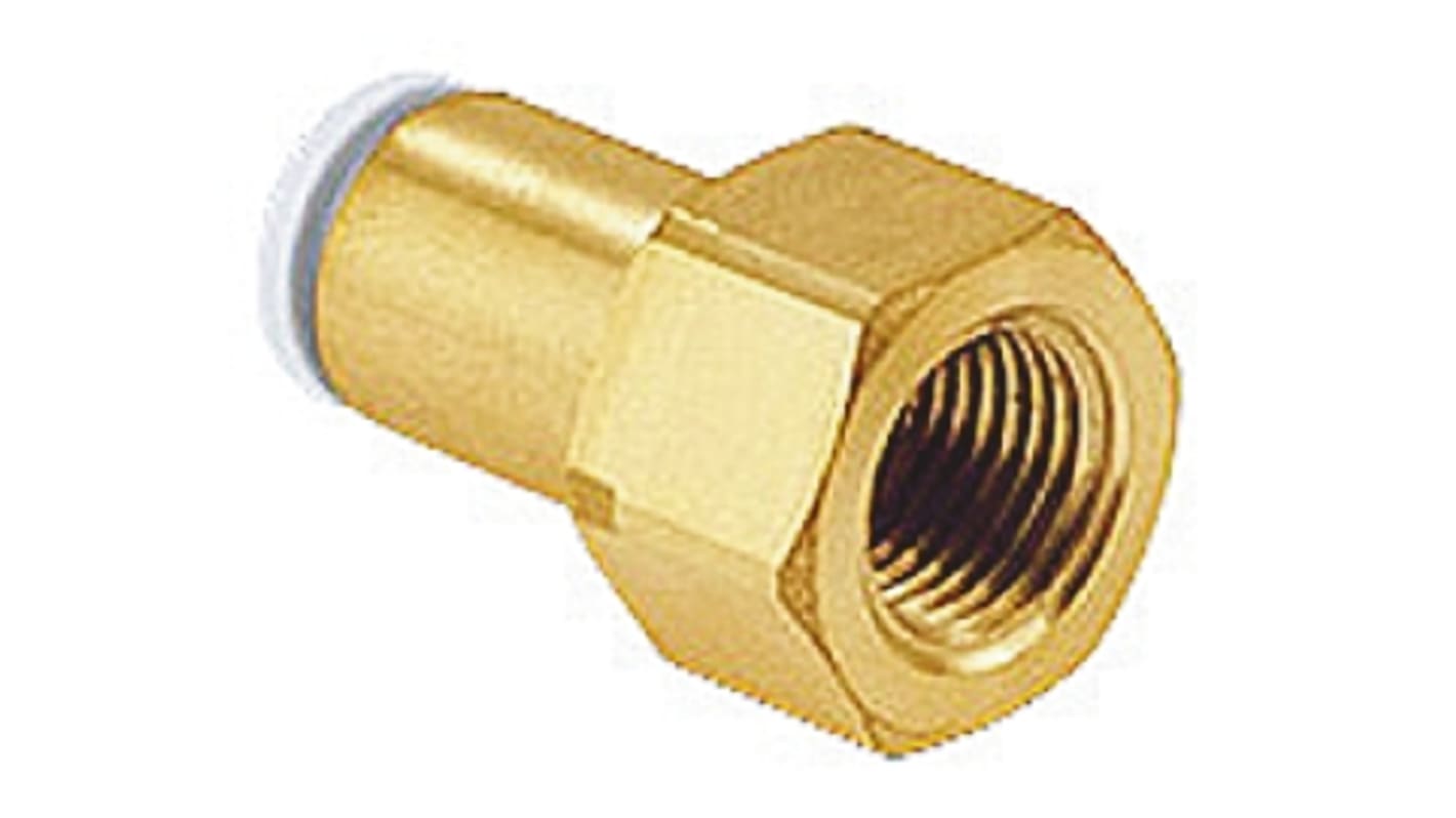 SMC KQ2 Series Straight Threaded Adaptor, G 1/8 Female to Push In 6 mm, Threaded-to-Tube Connection Style