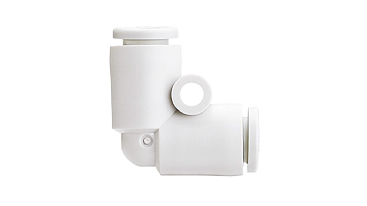 SMC KQ2 Series Elbow Tube-toTube Adaptor, Push In 4 mm to Push In 4 mm, Tube-to-Tube Connection Style