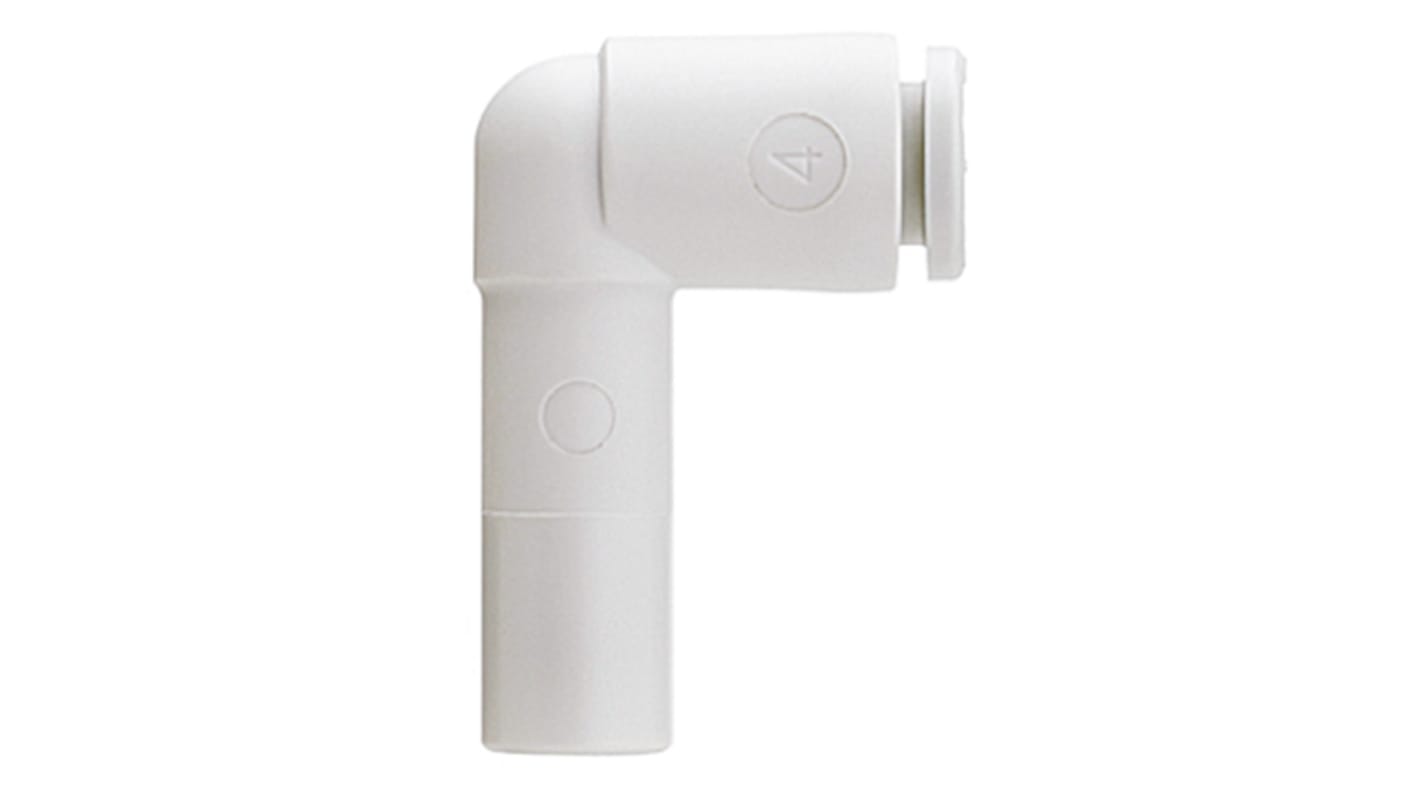 SMC KQ2 Series Elbow Tube-toTube Adaptor, Push In 4 mm to Push In 8 mm, Tube-to-Tube Connection Style