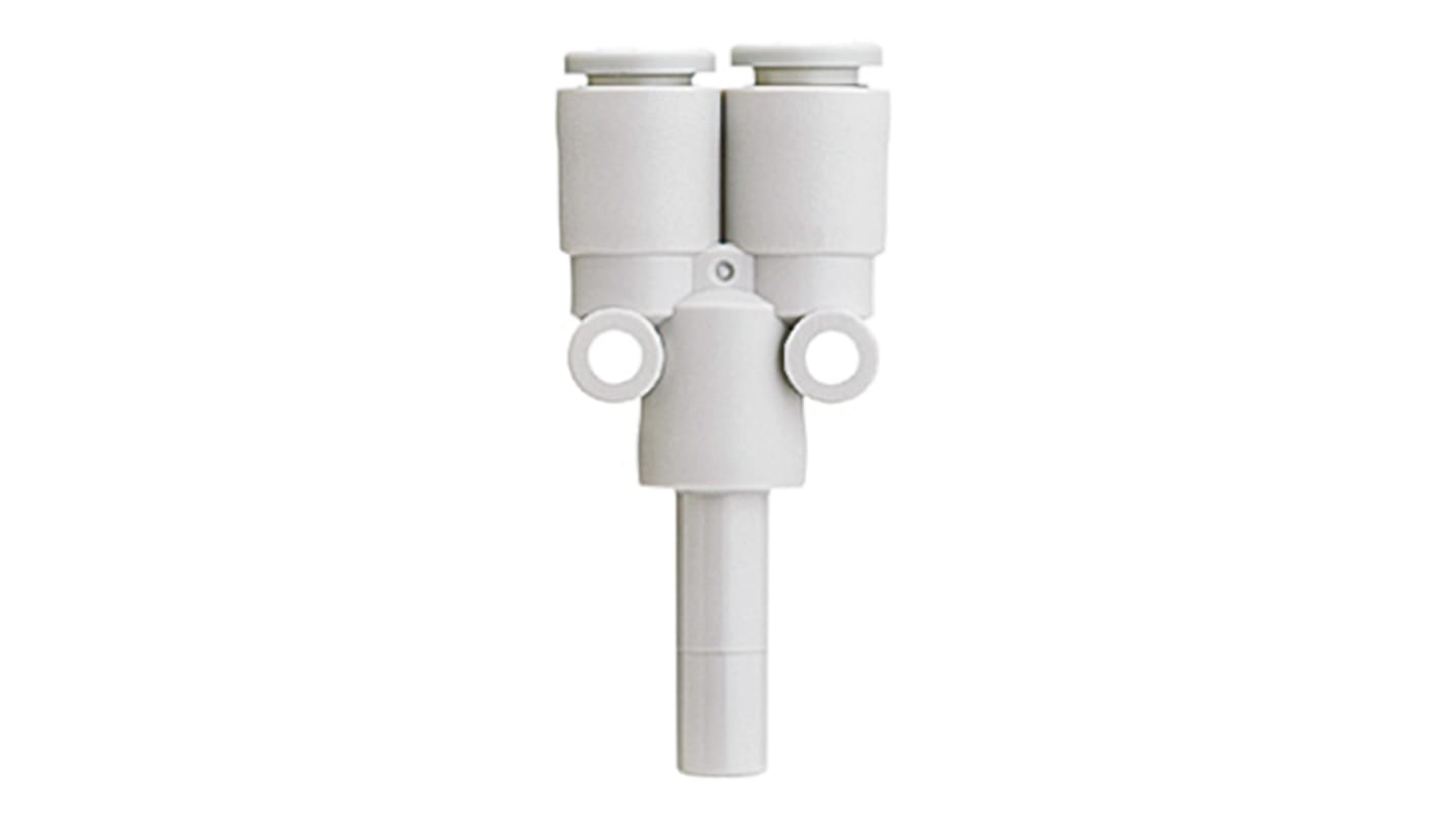 SMC KQ2 Series Y Tube-to-Tube Adaptor, Push In 6 mm to Push In 6 mm, Tube-to-Tube Connection Style