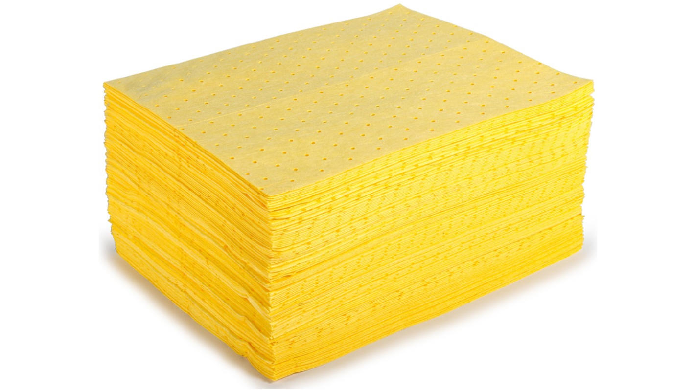 RS PRO Spill Absorbent Pad for Chemical Use, 100L Capacity, 100 per Pack