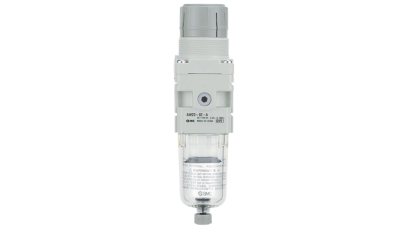 SMC 过滤减压阀, Rc 1/4接口, 0.1Mpa至1 MPa, 自动排水器, 5μm过滤精度, AW系列