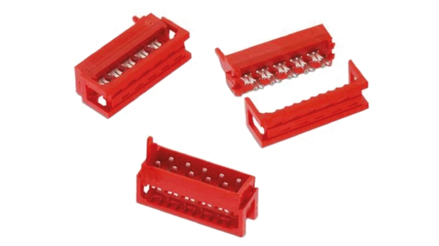 Wurth Elektronik IDC连接器, 公插, 20p, 1.27mm间距, 2排, 电缆安装, IDC端接, 直向, WR-MM系列
