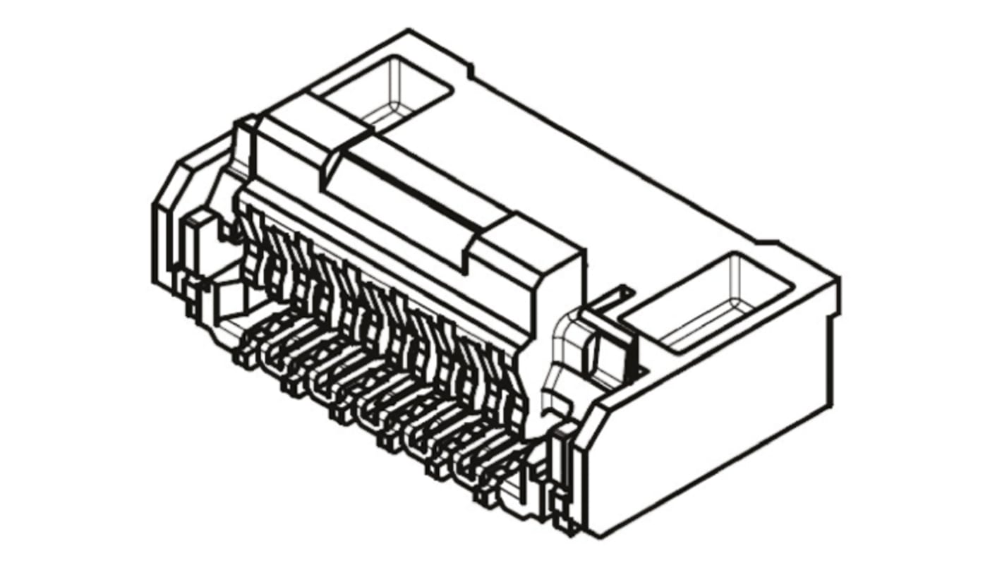 Molex, Easy-On 0.25mm Pitch 41 Way Right Angle Female FPC Connector, Top Contact