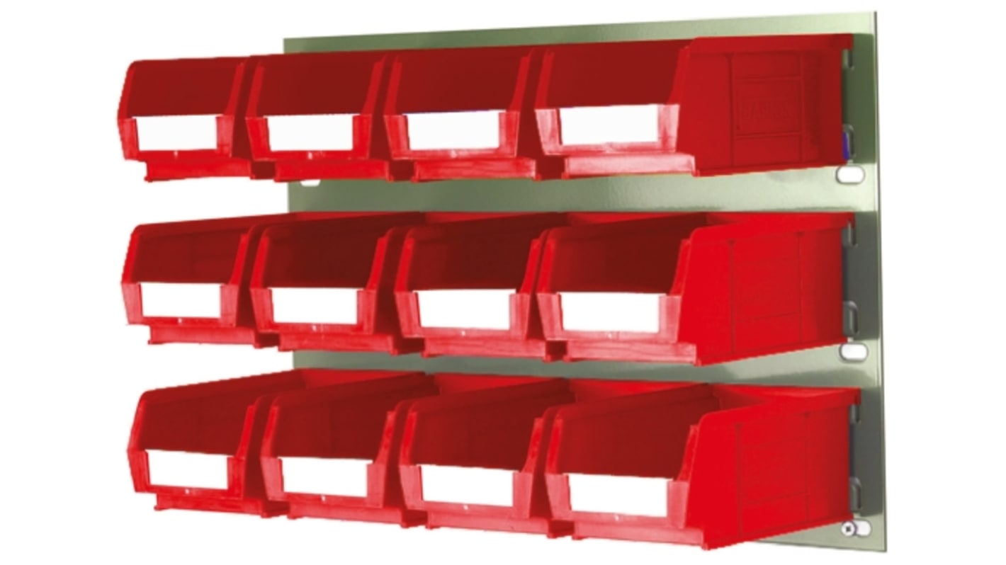 RS PRO PP Storage Bin, 75mm x 100mm, Red