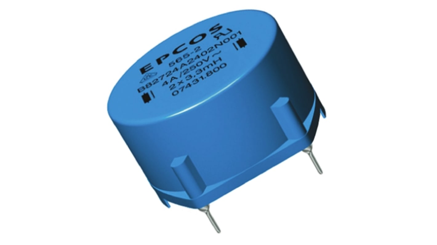 EPCOS 27 mH ±30% Ferrite Power Line Choke, 1.4A Idc, 460mΩ Rdc 250 V ac, B82721A