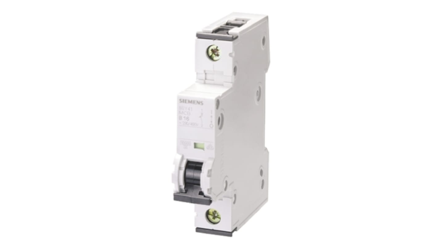 Siemens Sentron 5SY4 MCB, 1P, 32A Curve D, 230V AC, 10 kA Breaking Capacity