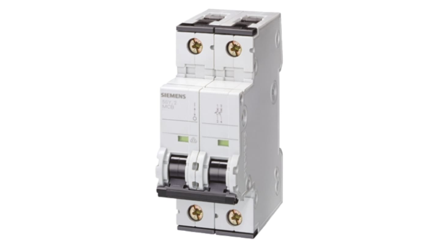 Siemens Sentron 5SY4 MCB Mini Circuit Breaker, 32A Curve C, 230V AC, 10 kA Breaking Capacity