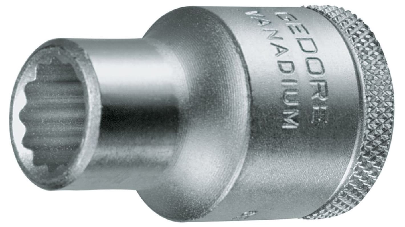 Gedore 1/2 in Drive 15mm Standard Socket, 12 point, 39.5 mm Overall Length