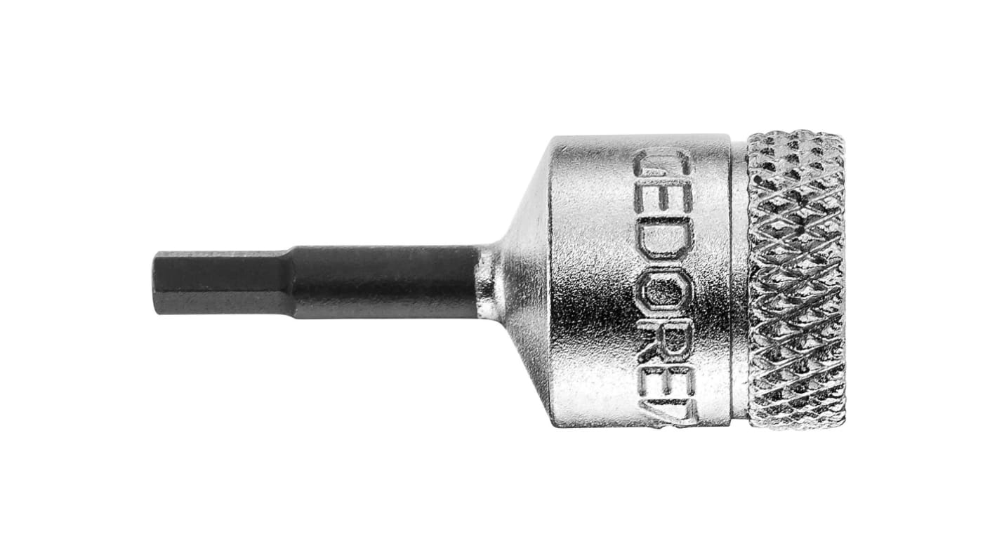 Gedore Hexagon Screwdriver Bit, 5 mm Tip, 1/4 in Drive, Square Drive, 28 mm Overall