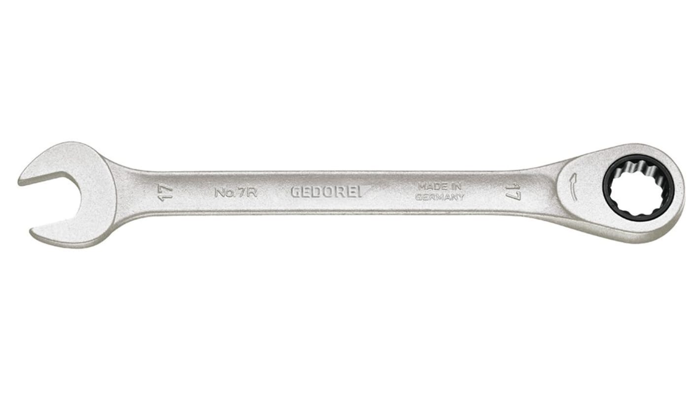 Gedore 7R Series Combination Ratchet Spanner, 8mm, Metric, Double Ended, 140 mm Overall