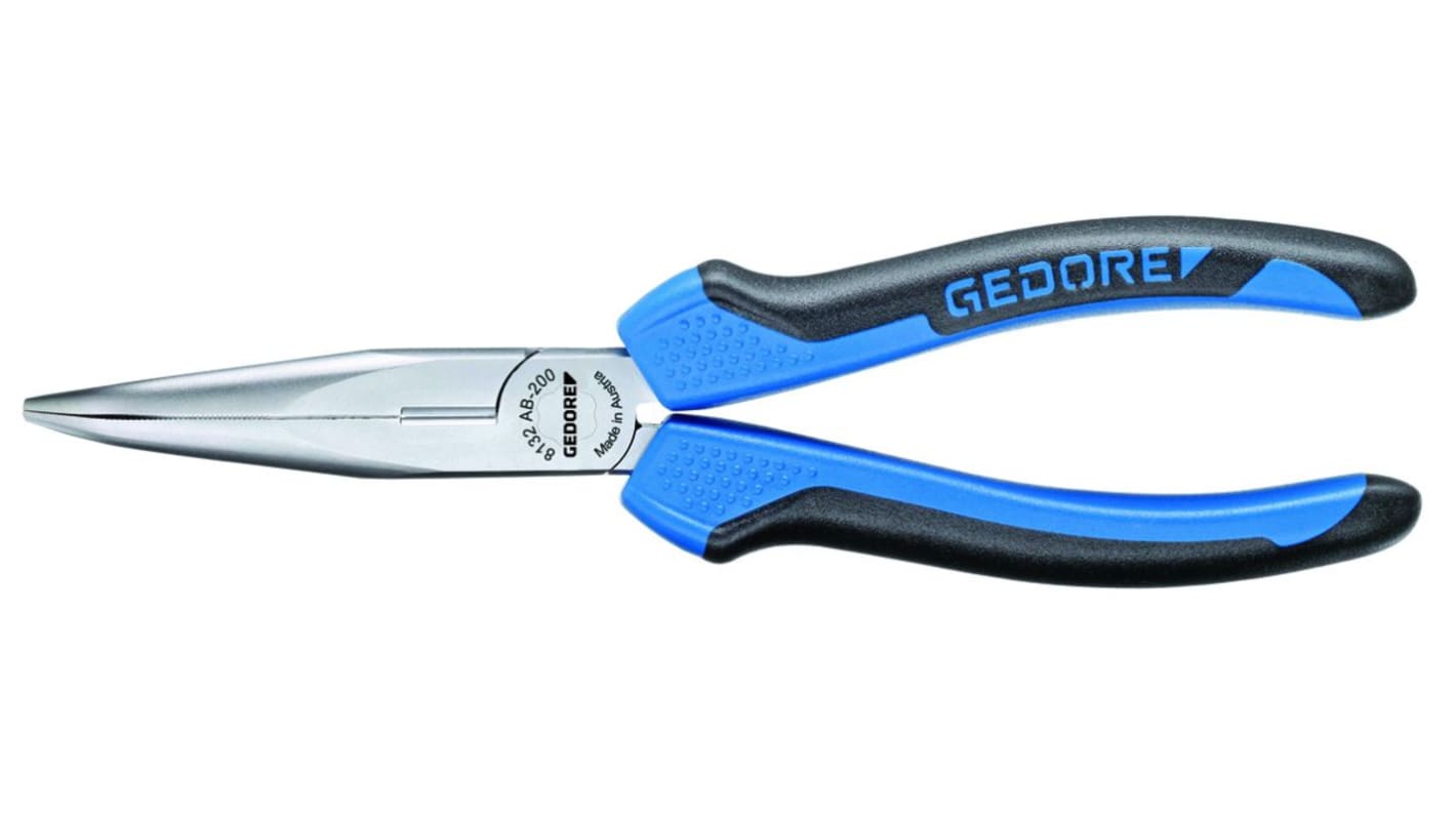 Gedore Pliers, 160 mm Overall, Straight Tip, 46mm Jaw