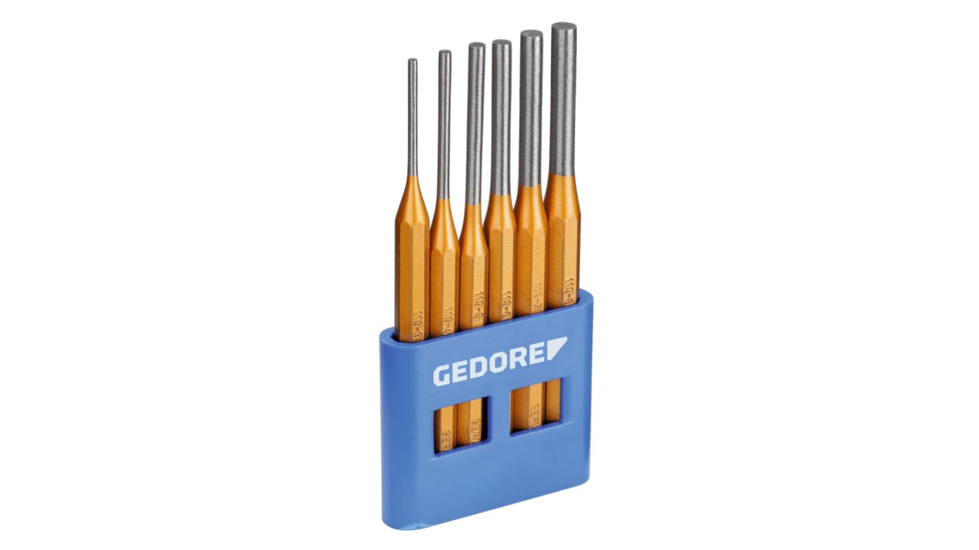 Gedore 6-Piece Punch Set, Pin Punch, 10.0 mm Shank