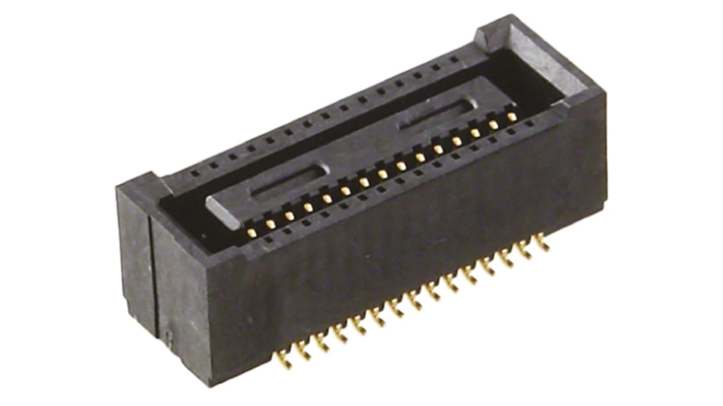 Hirose DF40 Series Straight Surface Mount PCB Socket, 30-Contact, 2-Row, 0.4mm Pitch, Solder Termination