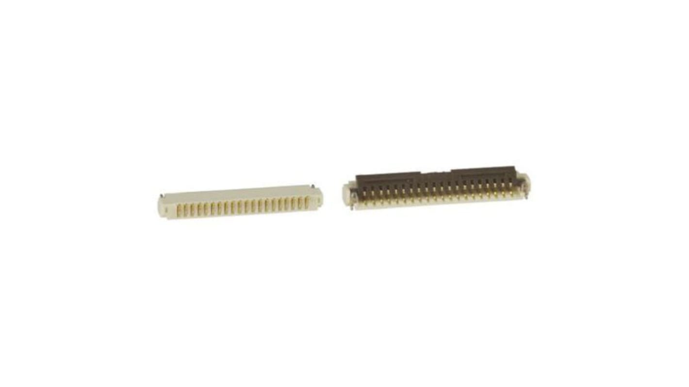 Hirose FPC连接器, 母座, 20p, 0.5mm间距, 单排, SMT安装, 直角, 500mA, 50 V 交流, FH33系列