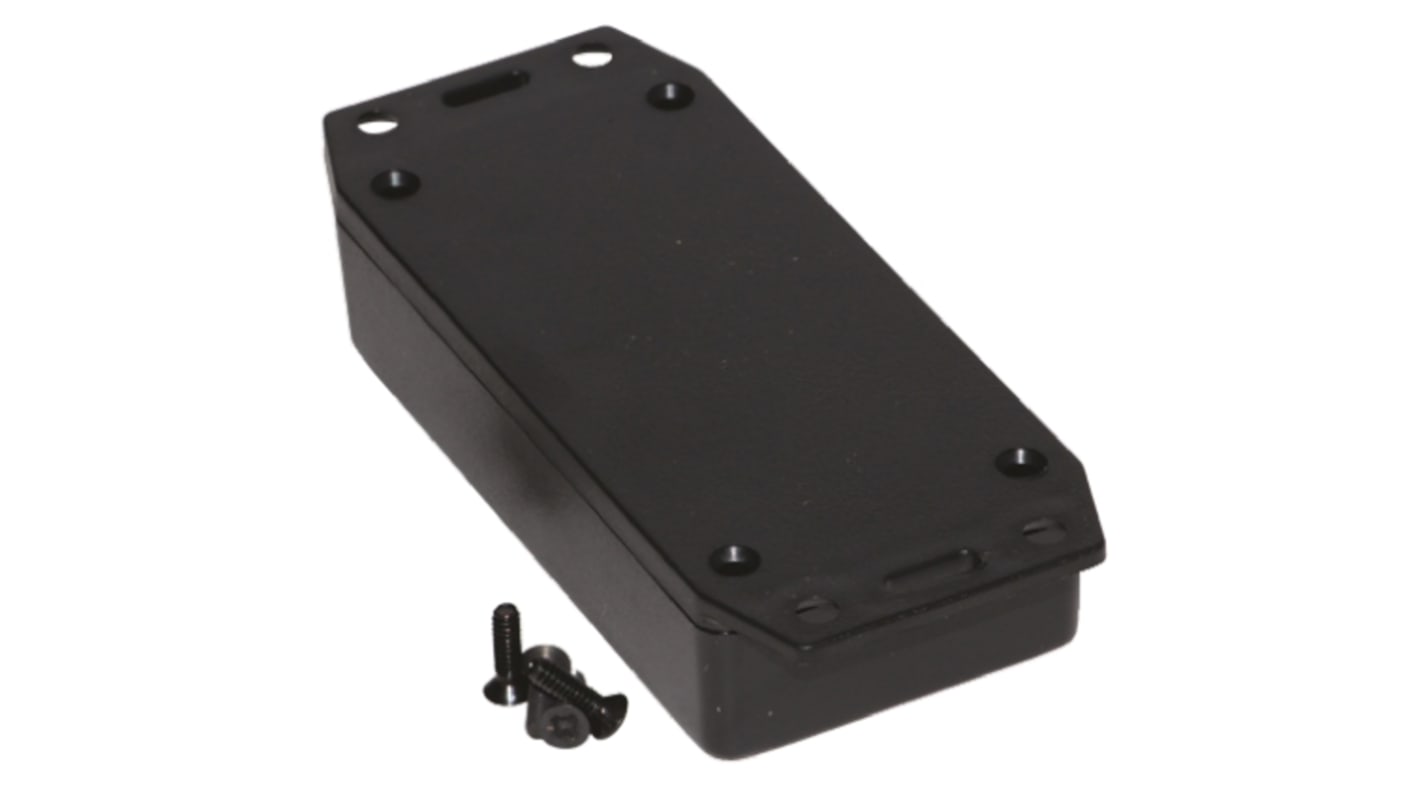 Hammond 1591 Series Black Flame Retardant ABS Enclosure, IP54, Flanged, Black Lid, 100 x 51 x 22mm