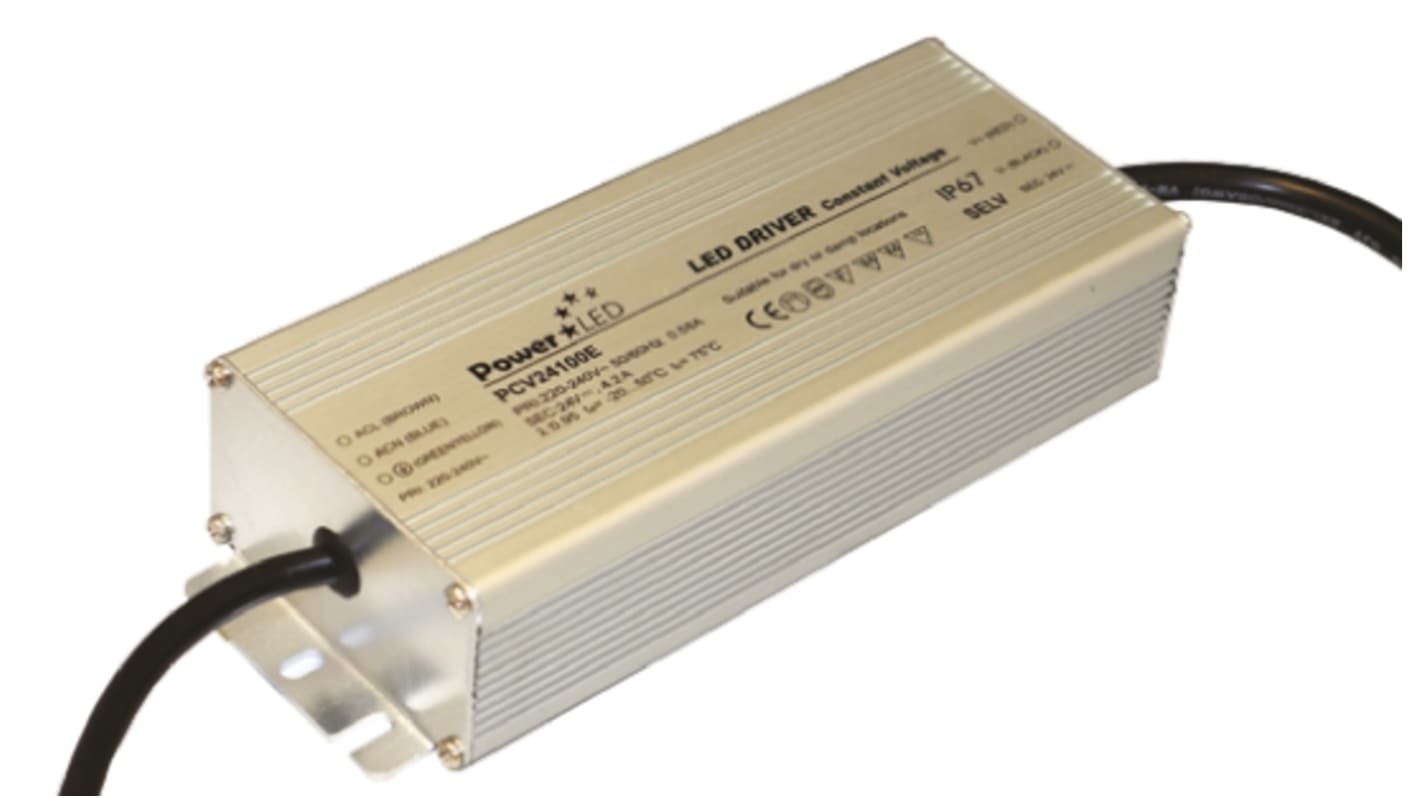 PowerLED 100W LED驱动电源, 交流输入, 输出24V 4.2A, IP65