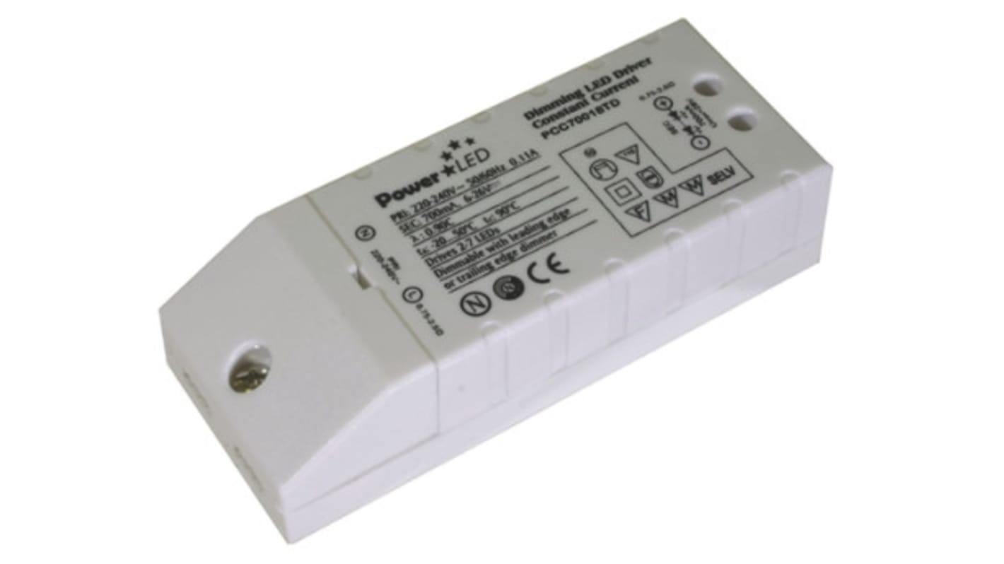 PowerLED 18W LED驱动电源, 交流输入, 输出13 → 26V 700mA, 可调光, PCC18TD系列