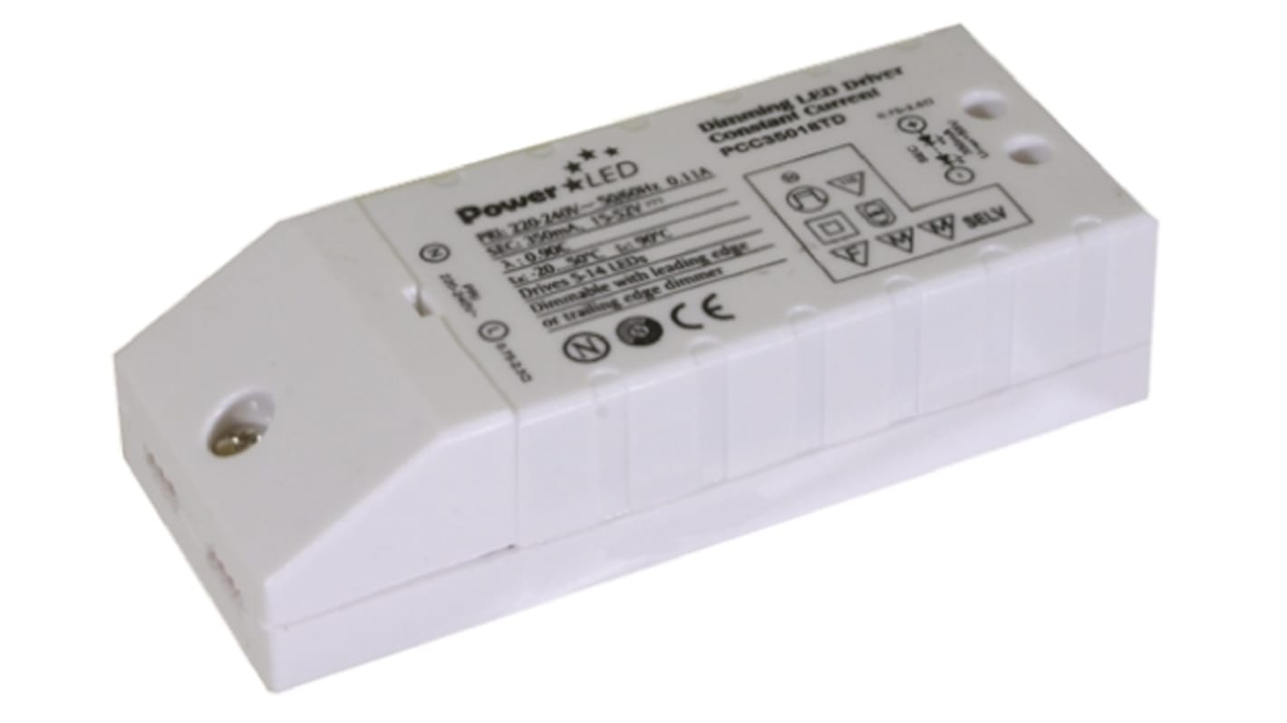 PowerLED 18W LED驱动电源, 交流输入, 输出26 → 52V 350mA, 可调光, PCC18TD系列