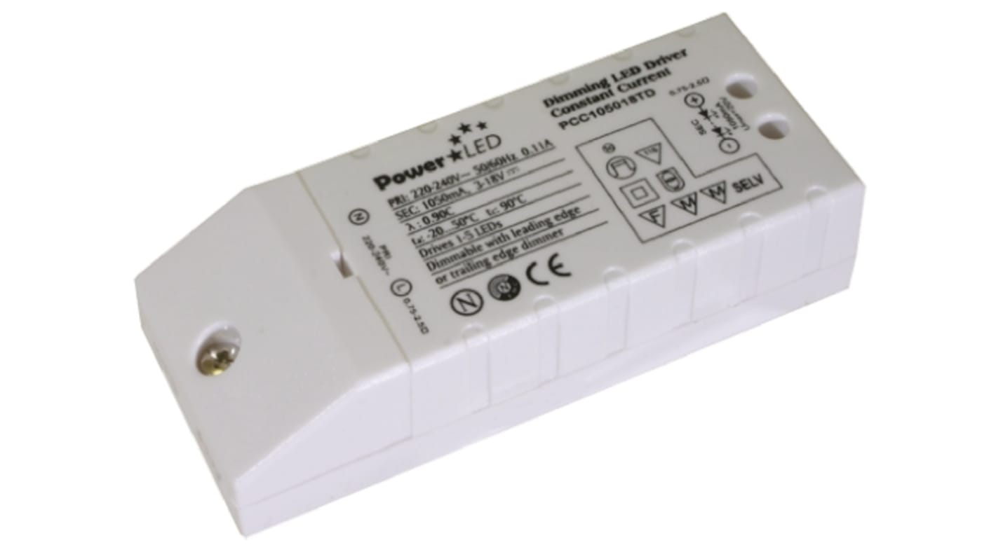 PowerLED LED Driver, 9 → 18V Output, 18W Output, 1.05A Output, Constant Current Dimmable