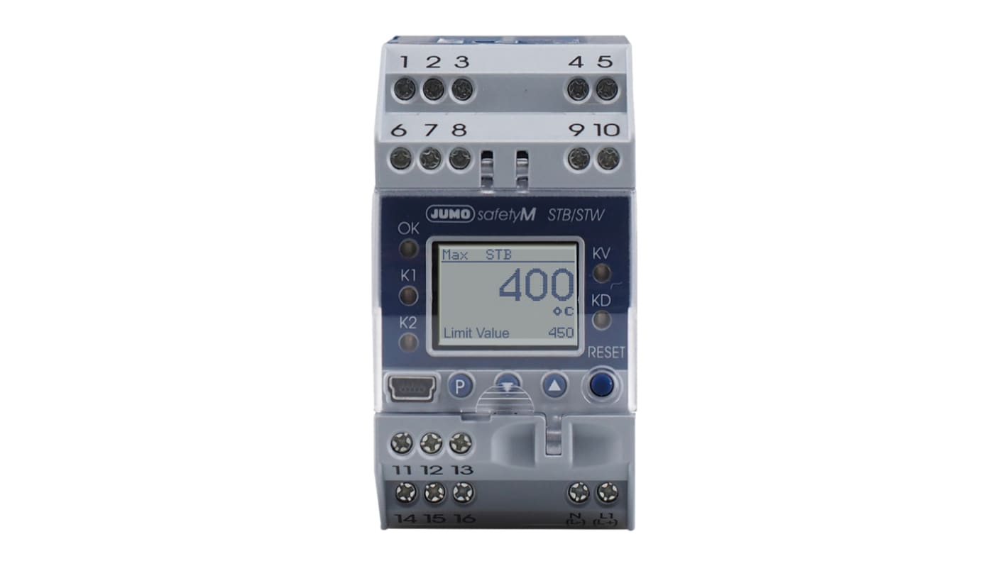 701150/8-01-0253-2001-25/005 | Jumo STB/STW Temperature Limiter, 84 x 45mm 2 (Analogue) Input, 2 Output 2 Change-Over Contacts, Relay, 20 → 30 | RS 701150/8-01-0253-2001-25/005 | Jumo STB/STW Temperature Limiter, 84 x 45mm 2 (Analogue) Input, 2 Output 2 Change-Over Contacts, Relay, 20 → 30 | RS