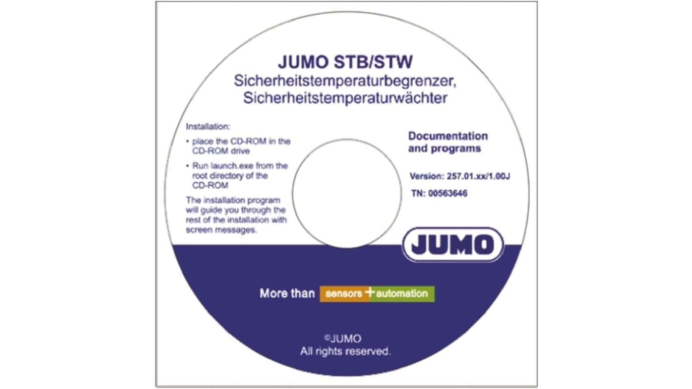 Jumo Temperature Control Software for use with 701150 Temperature Limiter